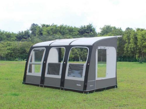 Starline 260, 300 & 390 Air Porch Awning (2022): Anthracite/Light Grey: Starline Air 390 Porch Options: Starline Air 390 with Storm Straps