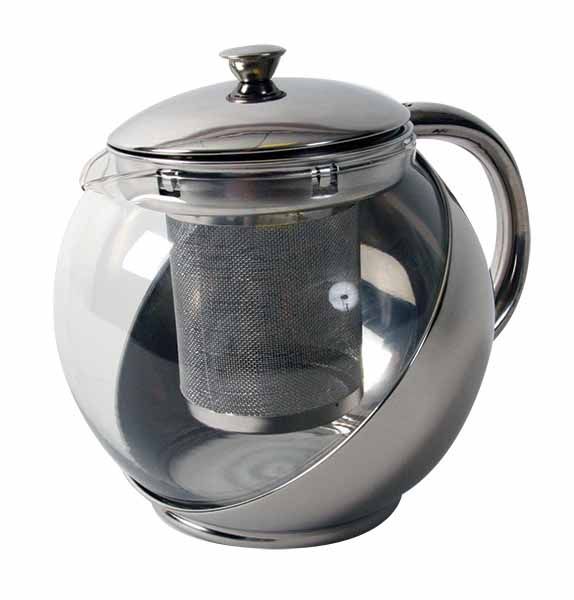 Quest Stainless Steel Glass Teapot